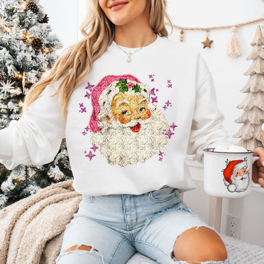 VINTAGE SANTA *FAUX SEQUIN* - DTF TRANSFER