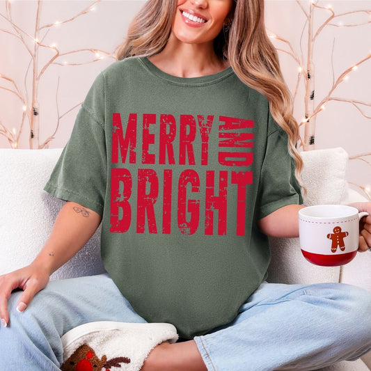 MERRY AND BRIGHT - DTF TRANSFER