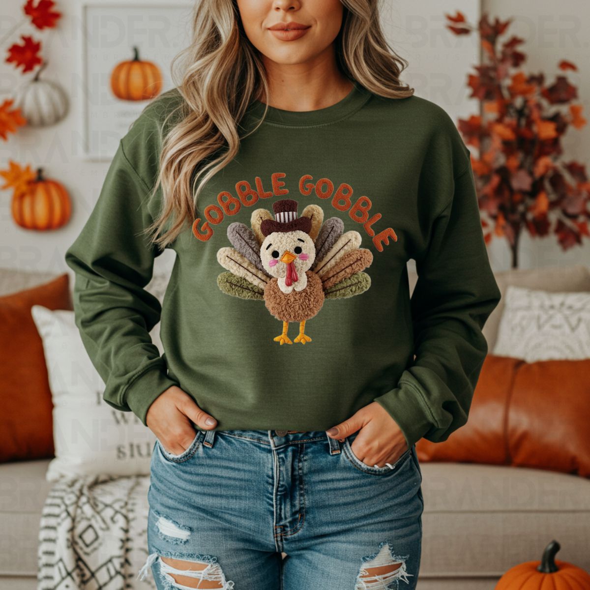 GOBBLE GOBBLE *FAUX YARN* - DTF TRANSFER