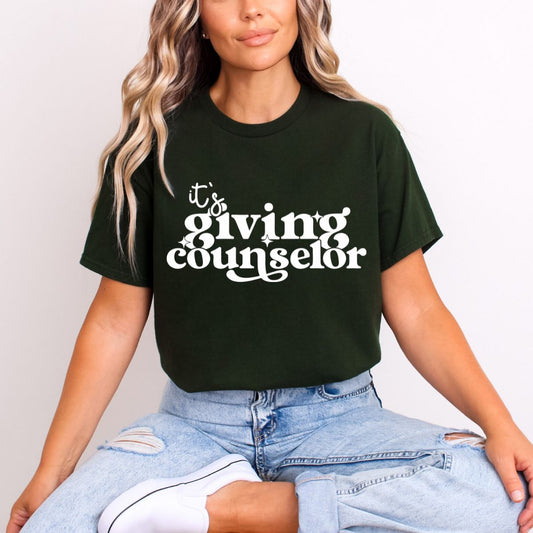 IT'S GIVING COUNSELOR *WHITE* - DTF TRANSFER