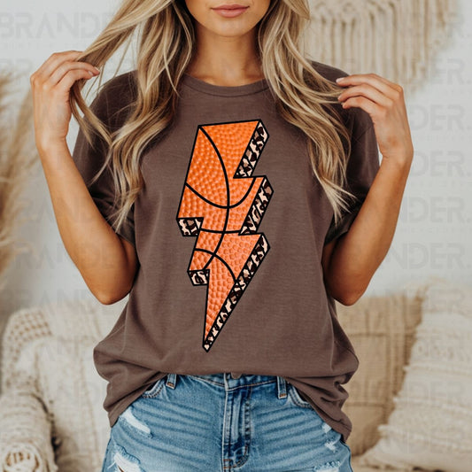 BASKETBALL LIGHTNING BOLT - DTF TRANSFER