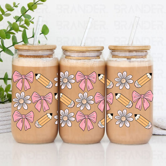 COQUETTE PENCIL DAISIES & BOWS - 16 OZ - UVDTF