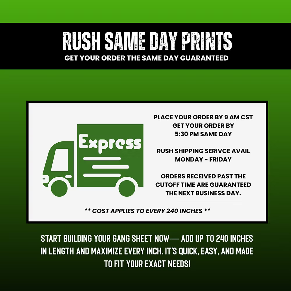 RUSH - SAME DAY SHIPPING