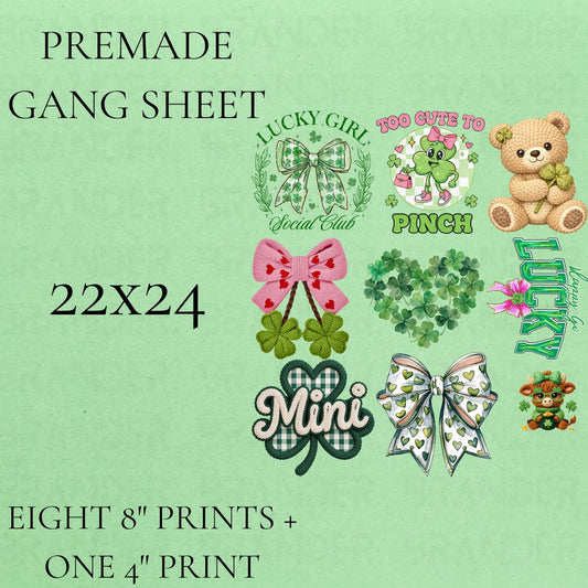 ST PATRICK'S DAY *GIRL* - 22X24 - PREMADE GANG SHEET