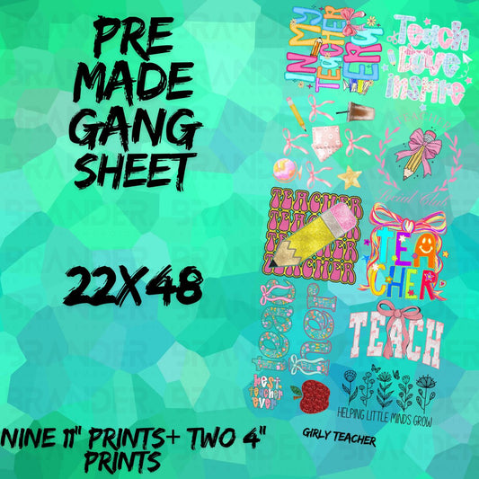 GIRLY TEACHER - 22X48 - PREMADE GANG SHEET