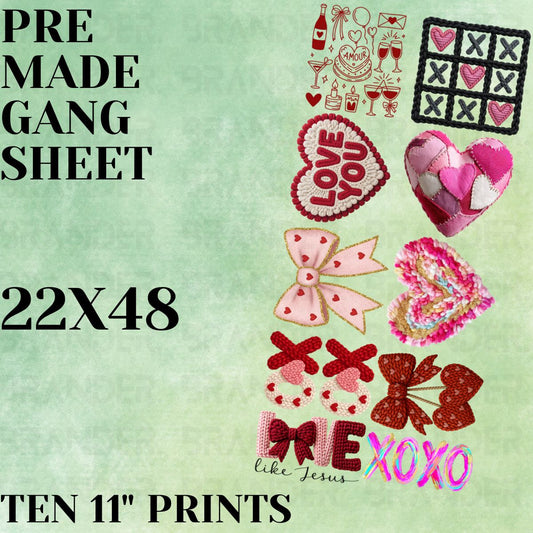 ADULT VALENTINES DAY - 22X48 - PREMADE GANG SHEET