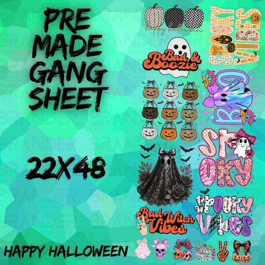HAPPY HALLOWEEN - 22X48 - PREMADE GANG SHEET
