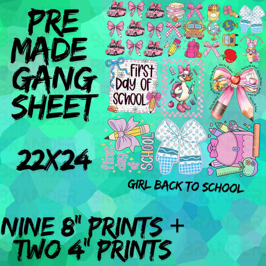 GIRL BACK TO SCHOOL - 22X24 - PREMADE GANG SHEET