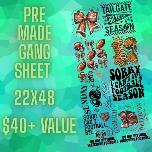 FOOTBALL - 22X48 - PREMADE GANG SHEET