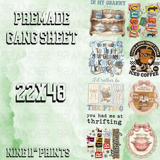 VINTAGE THRIFTY - 22X48 - PREMADE GANG SHEET