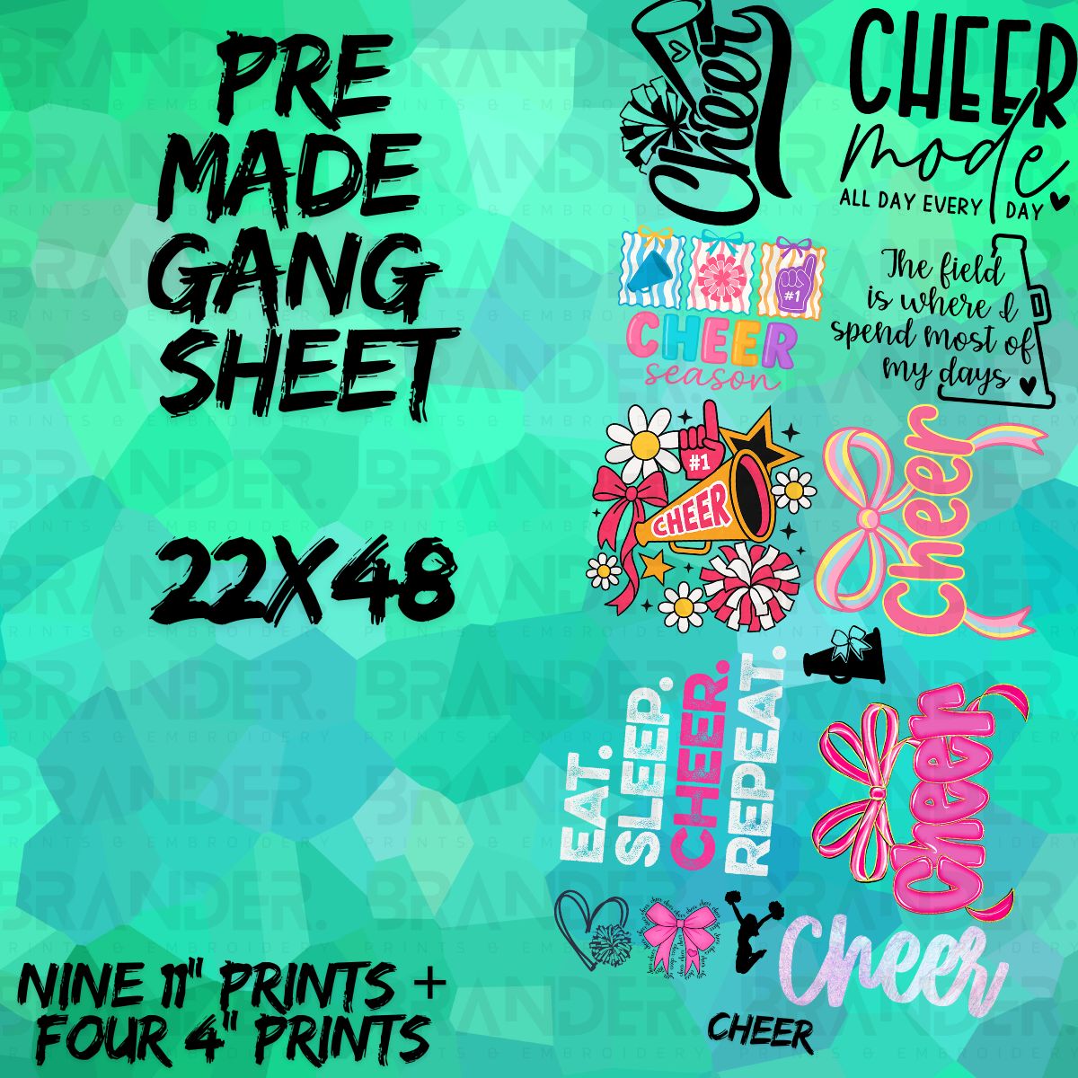 CHEER - 22X48 - PREMADE GANG SHEET